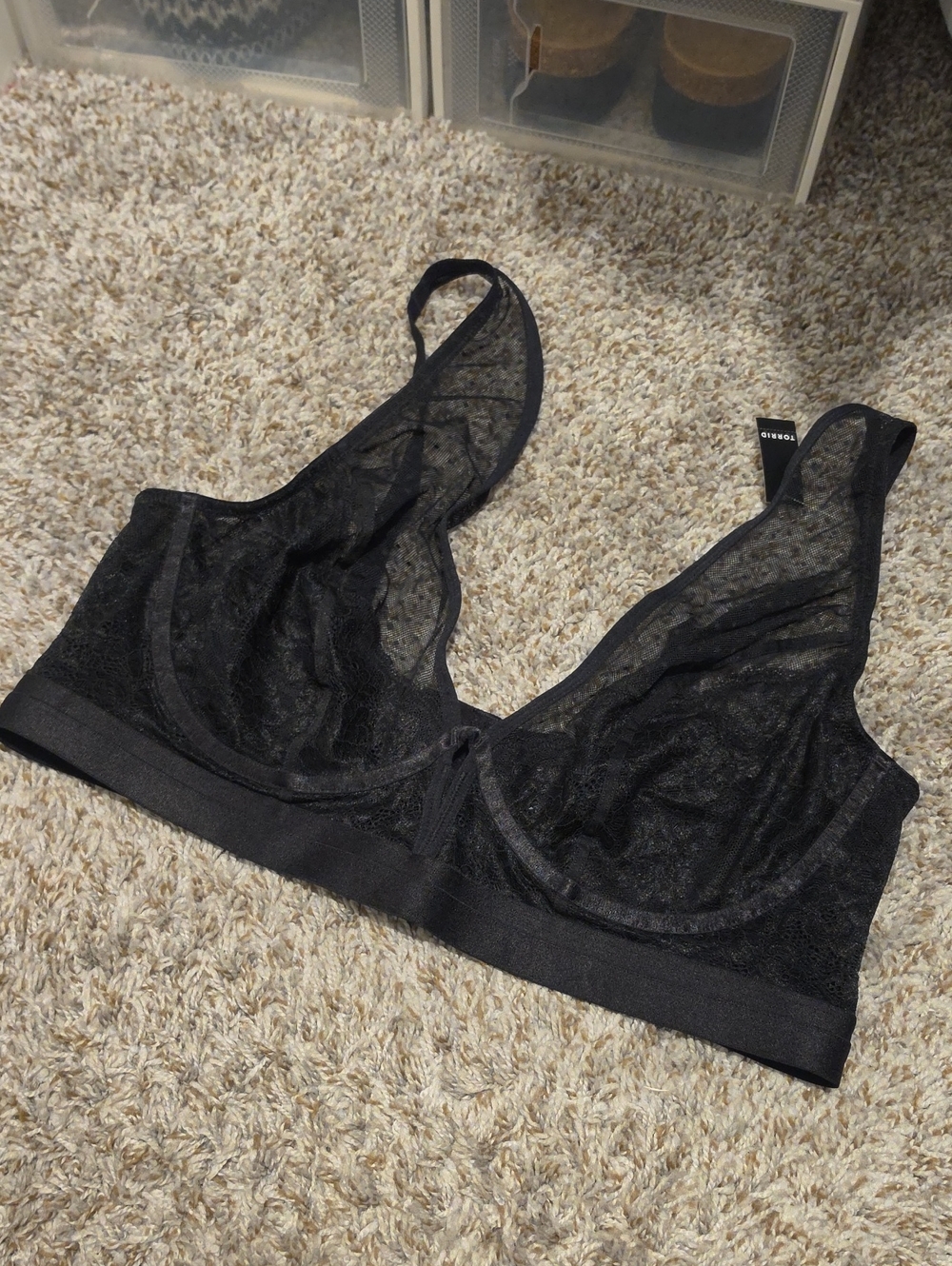 torrid Black Sheer Lace Underwire Bralette